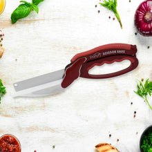 2 in 1 Kitchen Knife Scissor with Spring Locking Hinge and Chopping Board (1 Pc / With Card Packing)