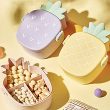 Kids Lunch Box Cute Pineapple Shaped Bento Box with Fork Spoon Snack Container Microwave Portable Office Lunch Box (1 Pc / With Spoon & Fork)