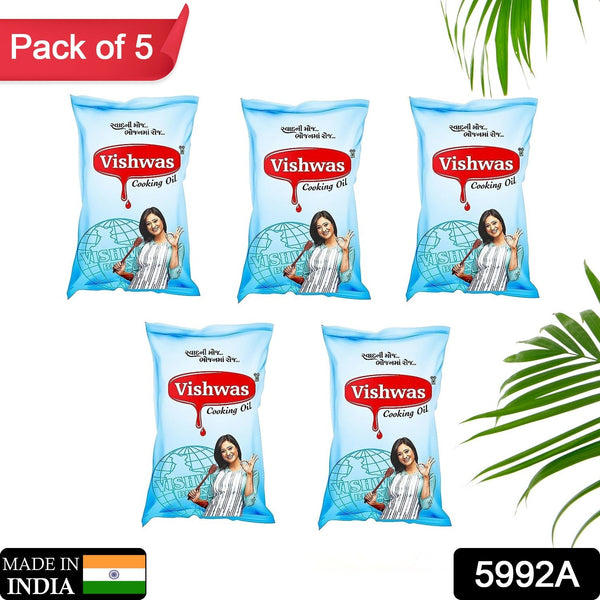 Vishwas palm oil 5L pouch.