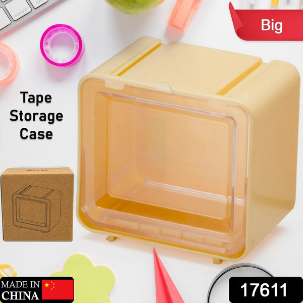 Storage Box Storage Container Tape Storage Boxes Durable Convenient Plastic Transparent Lid Visible Tape Storage Box / Case for Office